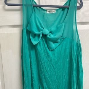 Green Bow Front Shirt